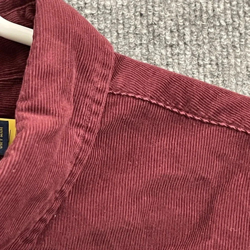 Polo Ralph Lauren Corduroy Cord Shirt Mens Sz 2XL Burgundy Button Long Sleeve